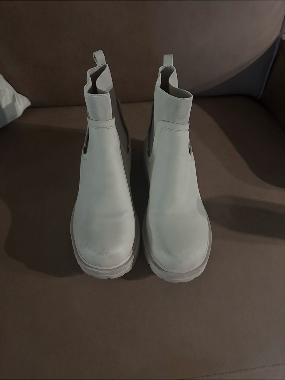 Women’s Chelsea Platform Boots in Nude - Minimal Slip-On Style